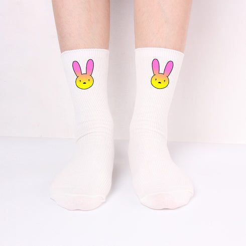 Bad Rabbit Socks Black And White Long Cotton Socks Knitted Socks For Men And Women - ROUTINE FASHION
