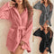 Solid Colour Hooded Home Warm Bathrobe For Women - ROUTINE FASHION