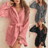 Solid Colour Hooded Home Warm Bathrobe For Women - ROUTINE FASHION