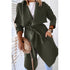 Lapel solid color long trench coat - ROUTINE FASHION