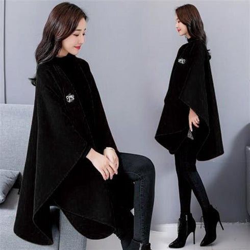 Fashion Longfengni Women's Woolen Cape Coat - ROUTINE FASHION