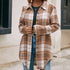 Women's Loose Casual Plush Plaid Shirt Jacket - ROUTINE FASHION