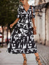 Women's V-neck Puff Sleeve Dress - ROUTINE FASHION