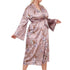 Long Robes For Women Flower Print Bathrobe V-neck Silk Sleepwear - ROUTINE FASHION