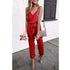 Women Solid Color Suspender Belt Jumpsuit - ROUTINE FASHION
