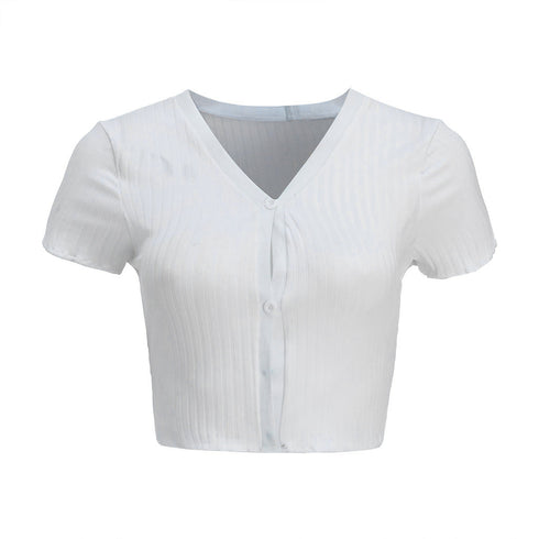 V-neck cardigan single breasted top women - ROUTINE FASHION