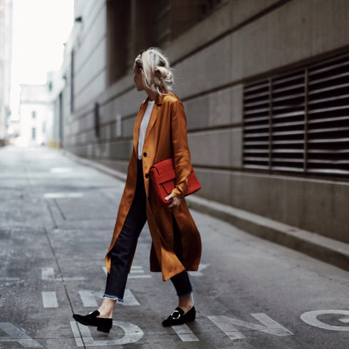 Women's slit trench coat - ROUTINE FASHION