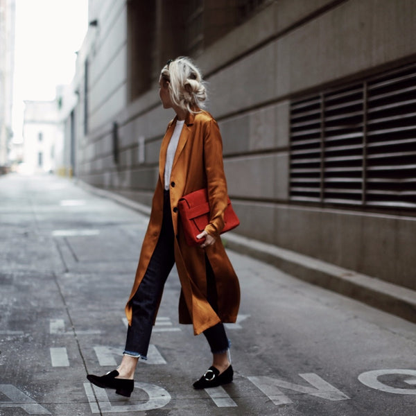 Women's slit trench coat - ROUTINE FASHION