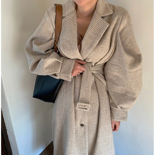 Winter Woolen Coat Women Lantern Sleeve - ROUTINE FASHION