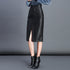 Leather Skirt Ladies Bag Hip Pencil Skirt - ROUTINE FASHION