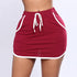 Elastic waist stripe stitching mini skirt - ROUTINE FASHION