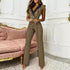 V-neck Houndstooth Jumpsuit Professional Wear Women - ROUTINE FASHION