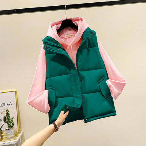 Loose Waistcoat Cotton-padded Jacket Student Vest - ROUTINE FASHION