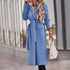 Solid color belt classic long Nizi coat coat - ROUTINE FASHION