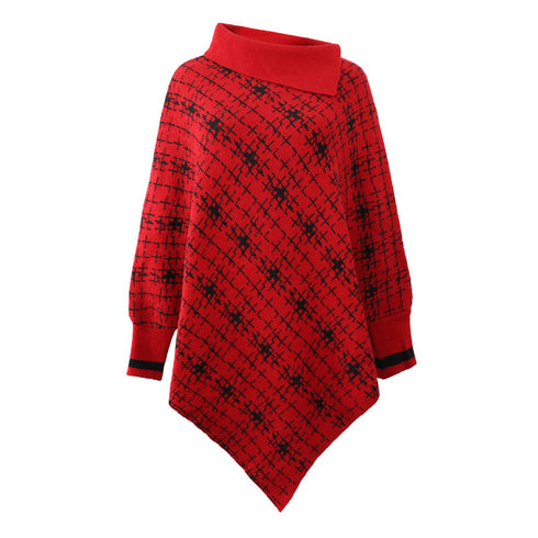 Contrasting Side Lapel Cape Shawl - ROUTINE FASHION