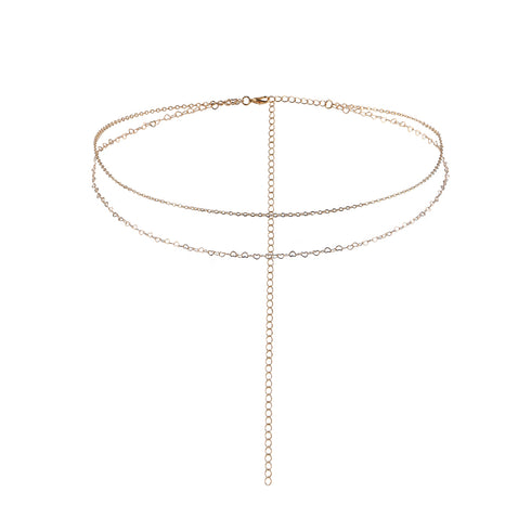 Sexy Metal Chain Double Body Chain Gold Heart Everything Stylish Beach Waist Chain Accessories Personality Waist - ROUTINE FASHION