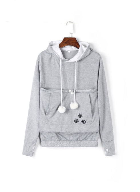 Cute Hoodies Pullover Sweatshirts With Pet Pocket For Cat Clothes Winter Women - ROUTINE FASHION
