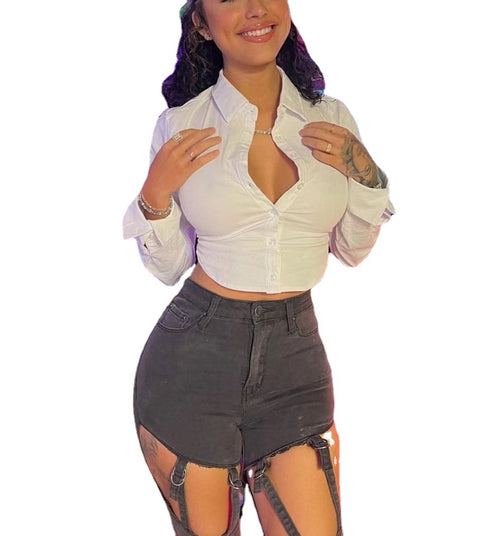 Commuter Polo Collar Long Sleeve Women's Shirt - ROUTINE FASHION