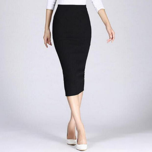 Long pencil skirt women's sexy slim wrap hip skirt - ROUTINE FASHION