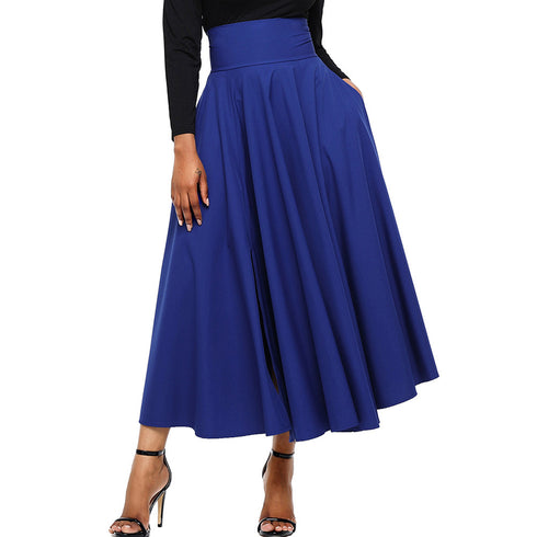 High Waist Pleated Belted Maxi Skirt S-XXL - ROUTINE FASHION