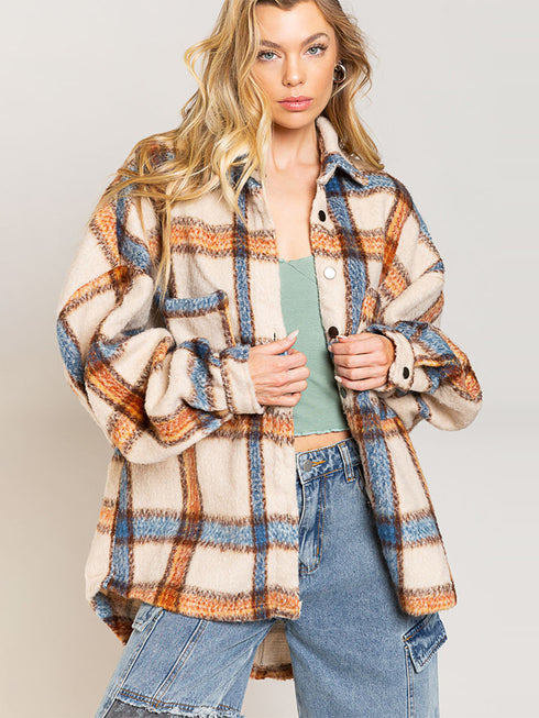 Heavy Contrast Plaid Jacket In Winter - ROUTINE FASHION