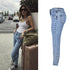 High-rise slim straight-leg washed jeans - ROUTINE FASHION