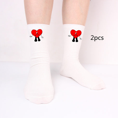 Bad Rabbit Socks Black And White Long Cotton Socks Knitted Socks For Men And Women - ROUTINE FASHION