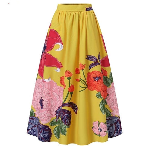 Bottoms Skirt Floral Holiday Women For Long Maxi - ROUTINE FASHION