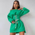 Women's Long Sleeve Tunic Drawstring Dress - ROUTINE FASHION