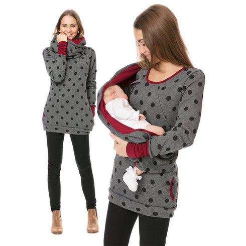 Sweatshirt Hoodie Women Long Sleeve Breastfeeding Shirt - ROUTINE FASHION