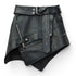 Irregular belt motorcycle leather skirt - ROUTINE FASHION
