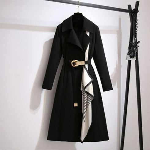 Spring and Autumn outfit windbreaker women in the long coat - ROUTINE FASHION