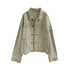 Western beige denim short coat women - ROUTINE FASHION