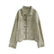 Western beige denim short coat women - ROUTINE FASHION