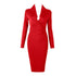 V-neck Tight Wrap Hip Temperament Party Auto Show Host Dress - ROUTINE FASHION