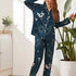 Women's Print Pajama Set Long Sleeve Tops And Pants Loungewear Sleepwear - ROUTINE FASHION