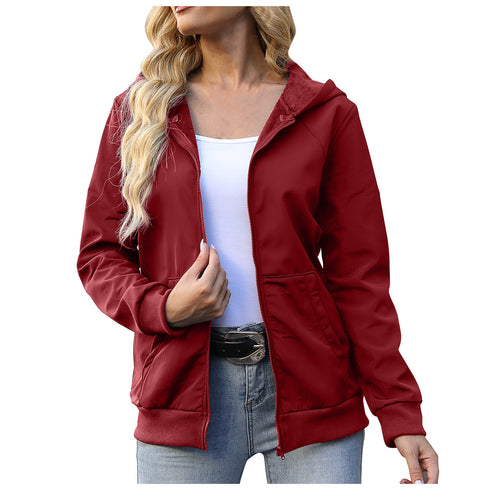 Women's Outdoor Waterproof Leisure Sports Hooded Plus Velvet Jacket - ROUTINE FASHION