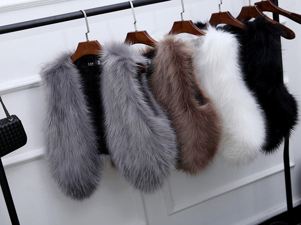 Faux Fox Fur Short Slim Waistcoat - ROUTINE FASHION