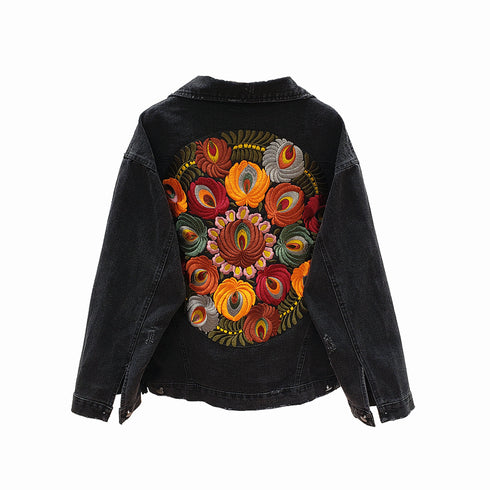 Women's embroidered denim jacket - ROUTINE FASHION