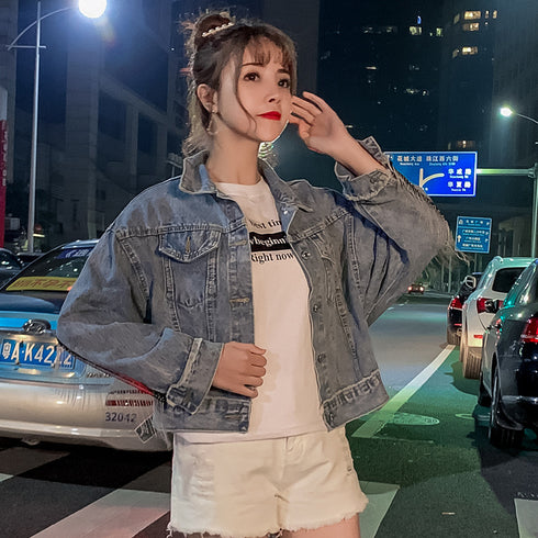 Printed beaded denim jacket - ROUTINE FASHION