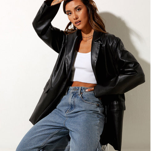 Women's Casual Warm Leather Jacket - ROUTINE FASHION