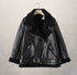 Women's motorcycle jacket leather jacket - ROUTINE FASHION