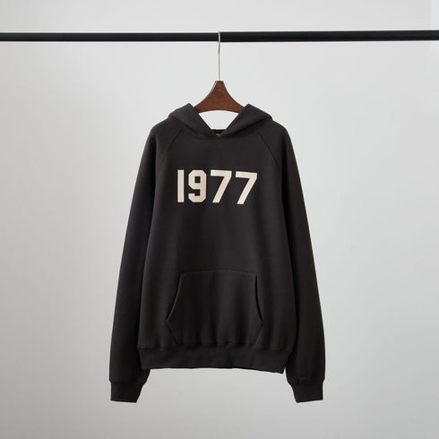 Digital Flocking Logo Pullover Plus Fleece Couple Hoodie For Men And Women - ROUTINE FASHION