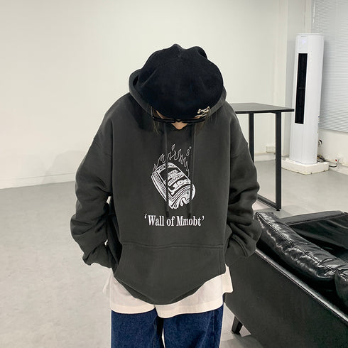 Women's Street Retro Fleece Print Hoodie - ROUTINE FASHION