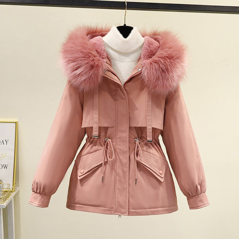 Korean Style Loose Cotton Short Fleece Parka - ROUTINE FASHION