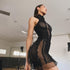 Summer Fashion Wispy See-through Halter Neck Turtleneck Dress - ROUTINE FASHION