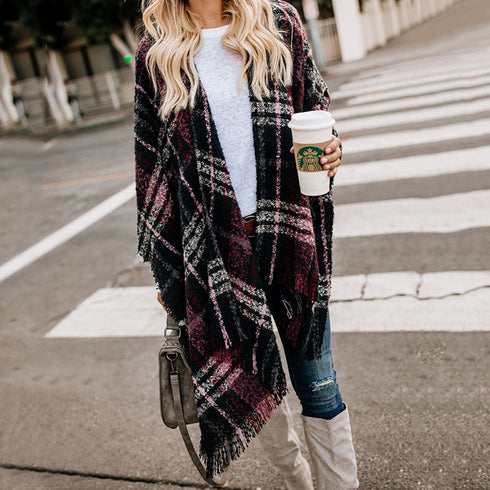 Tassel knitwear cape coat - ROUTINE FASHION