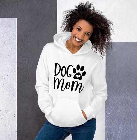 Women's Dog Mom Letter Print Hoodie - ROUTINE FASHION