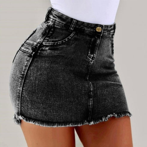 High Waist Sexy Pencil Jeans Skirt - ROUTINE FASHION