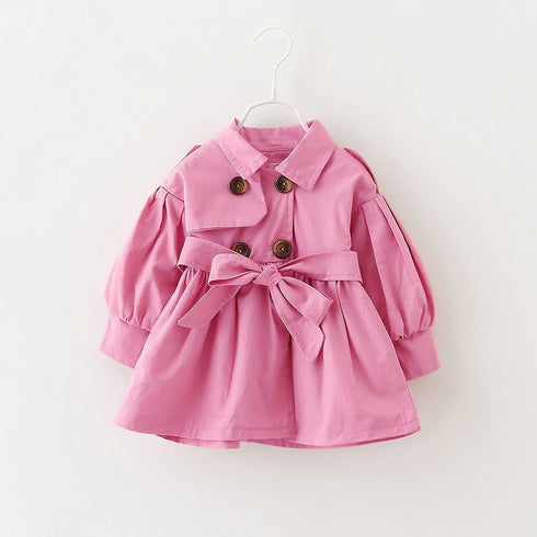 Double-breasted button trench coat belt trench coat skirt - ROUTINE FASHION